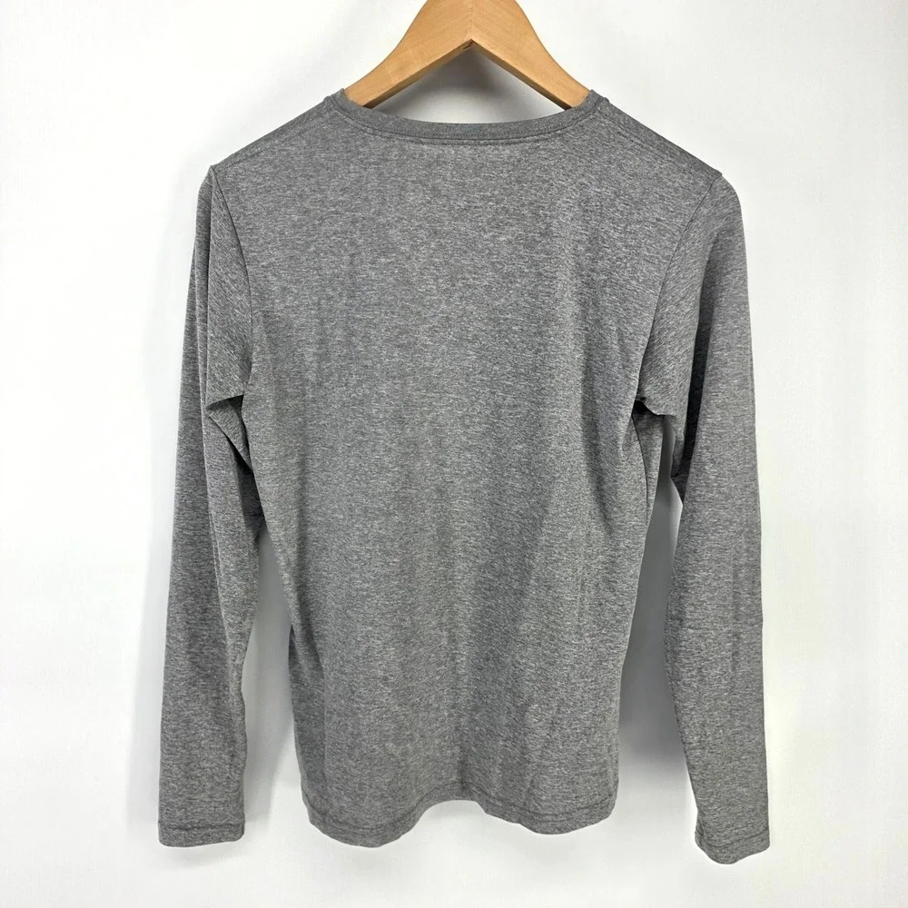 Nike Fit Dry Shirt Womens M Gray Long Sleeve Crew Neck Performance Top Active
